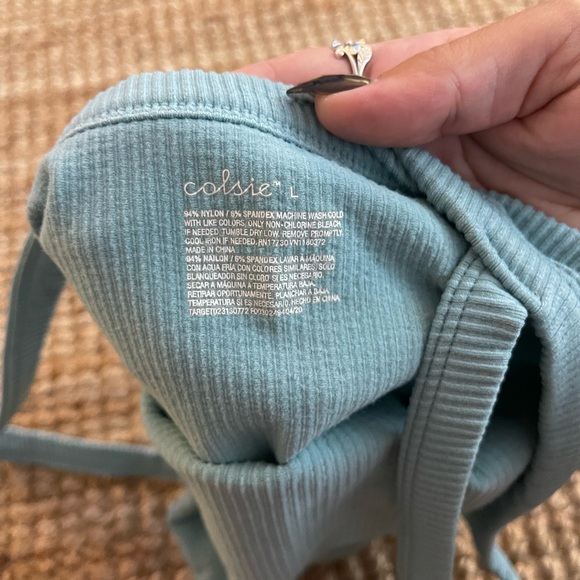 Colsie Ribbed Teal Tank Top - Picture 3 of 3